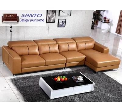 Italian Corner Genuine Convertible Leather Relax Sofa Chair Lobby Purple Drawing Room Sofa Set