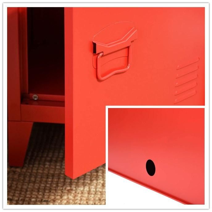 Living Room Furniture Design Red Steel Storage Filing Cabinet Multifunctional Table TV Stand