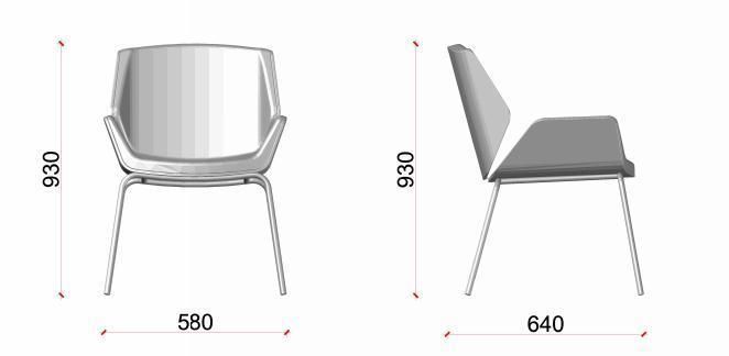 New Modern Double Layer Metal Legs Chair Dining Chair