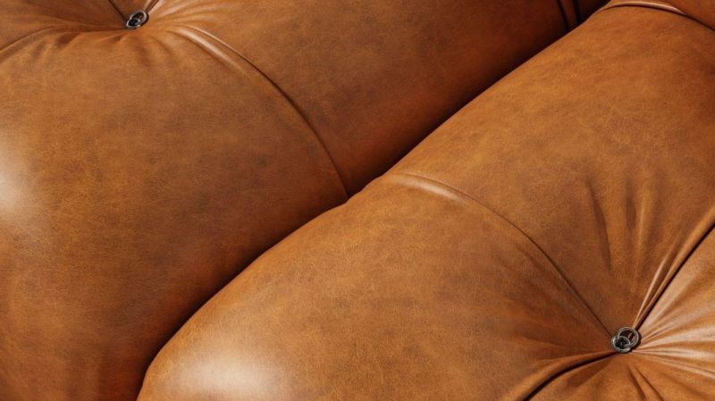 Vintage Brown Leather 3 Seat Mario Bellini Sofa Camaleonda Sofa Reproduction