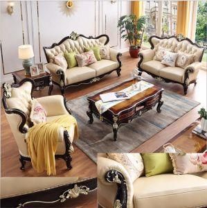 Living Room Antique European Leather Sofa E19