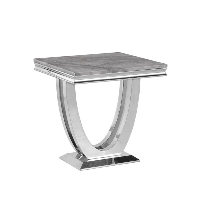 Top Living Room Coffee Table Stainless Steel Base Side Table for Hotel Lobby