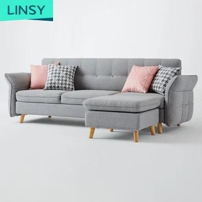 Linsy European Gray Functional Corner Sofa Bed 1012