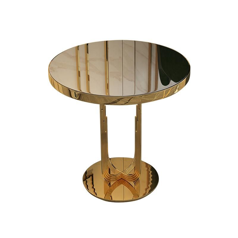 Light Luxury Design Tempered Glass Stainless Steel Balcony Living Room Bedroom Bedside Coffee Table