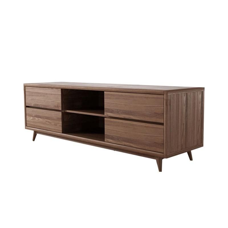 Elegant Dark Brown Long Wooden TV Stand Living Furniture