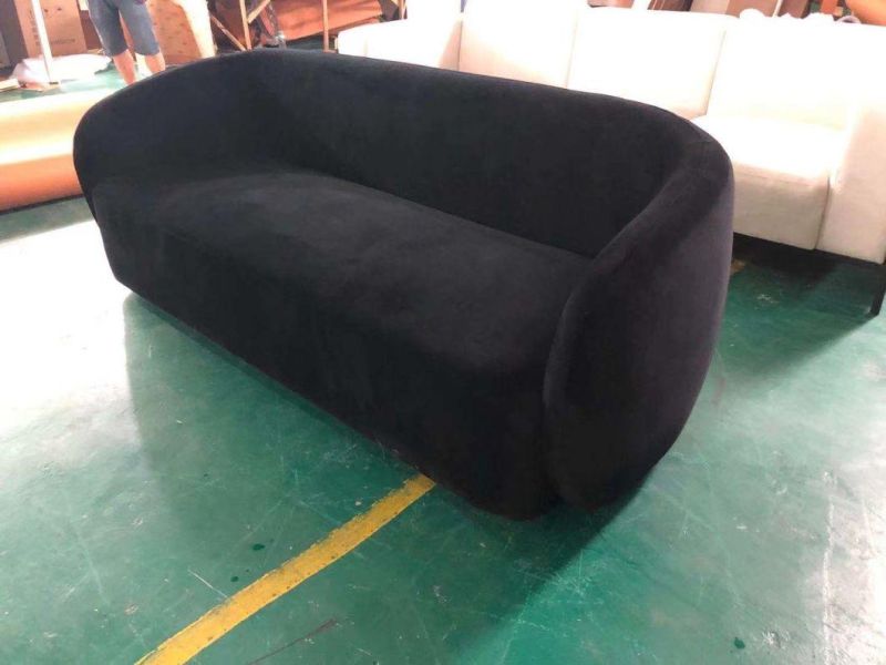 Living Room Metal Base Upholstered Velvet Frame Couch Sofa