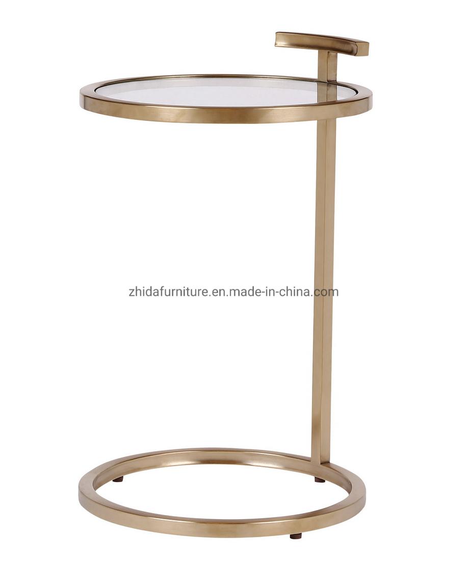 Home Furniture Luxury Metal Glass Top Coffee Table Side Table