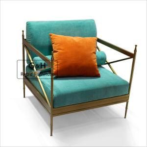 Contemporary Modern Furniture Antique Brass Metal Art Deco Tub Chair