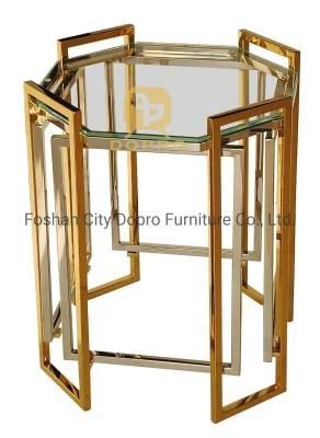 Stainless Steel Glass Side Table Glass Table Home Morden Furniture