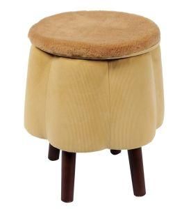 Knobby Bedroom Furniture Velvet Storage Ottoman Shoe Change Stool