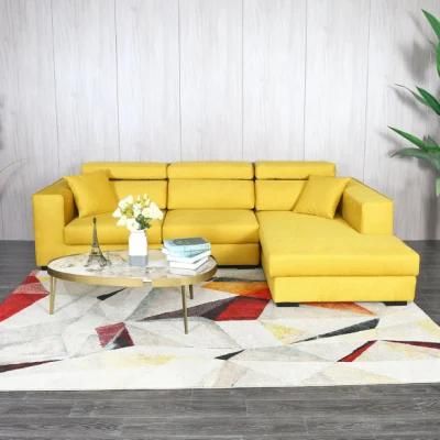 New Modern Design Home Living Room Furniture L Shape Yellow Color Leisure Sectional Sofa