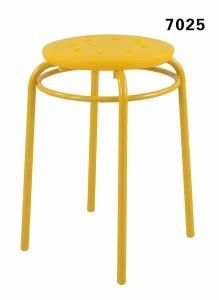 Outdoor Promotional PP Seat Steel Chair Round Chair Round Plastic Stool