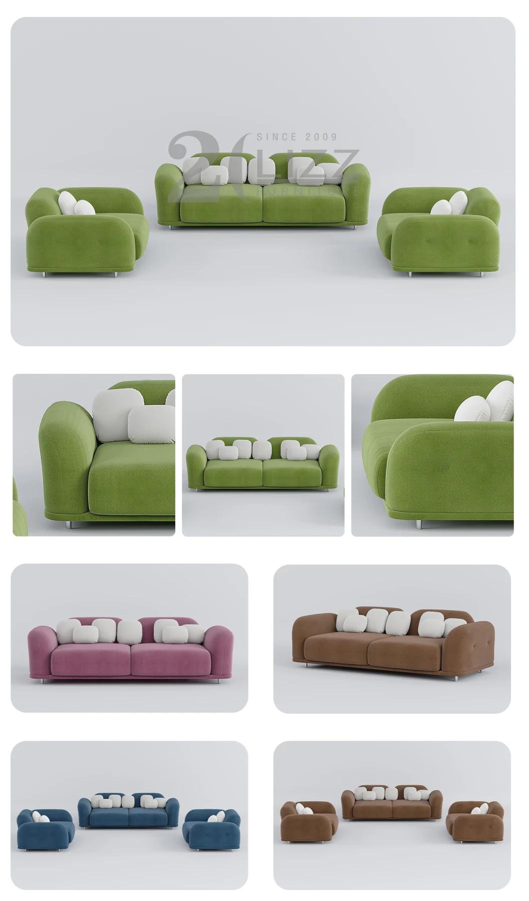 2022 Newest Design Velvet Fabric Rosy Sofa Leisure 3 Seater Chair Modern Home Living Room Furniture Set