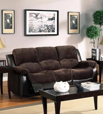 Three Seat Sofa Set Home Furniture Manual Recliner Sofa Functional Leisure Sofa Set Luxury and Comfortable Living Room Sofa Set