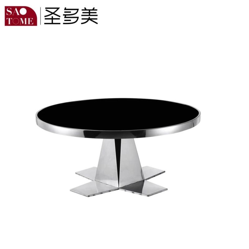 Hot Selling Living Room Furniture Black Glass Round End Table