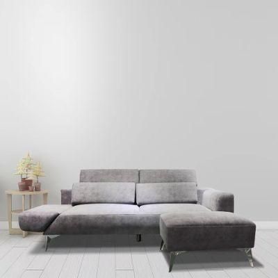 Grey Modern Fabric Deep Sectional Sofa Set Furniture