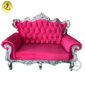 Manufacturing Hotel Hot Pink King Throne Sofa for Wedding
