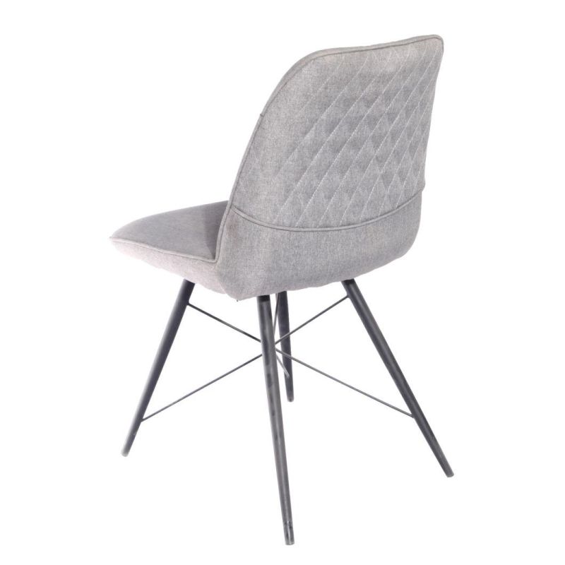 Simple Gray Dining Room Living Room Chair with Lines Behind The Chair