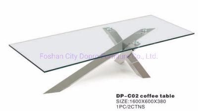 Minimalism Simple Modern Europe Style Clear Glass Coffee Table