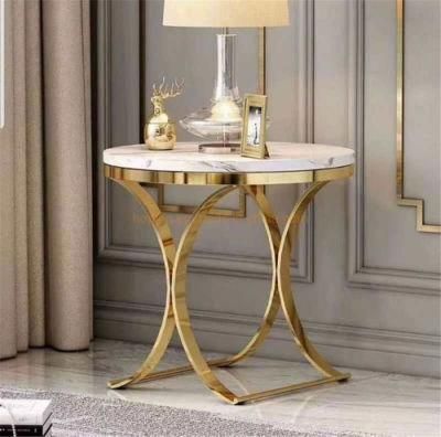 Modern X Letters Side Table Elegant and Graceful Naturalistic Marble Coffee Table Round Top End Side Table