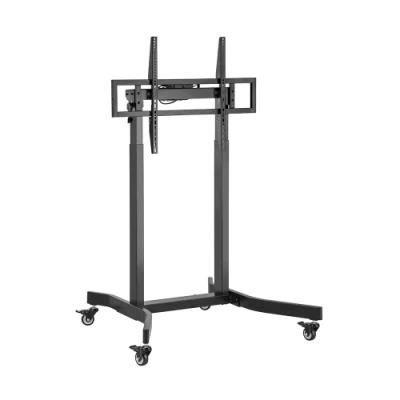 Heavy-Duty Adjustable TV Rolling Floor Stand Motorized Mobile TV Cart with Remote Control