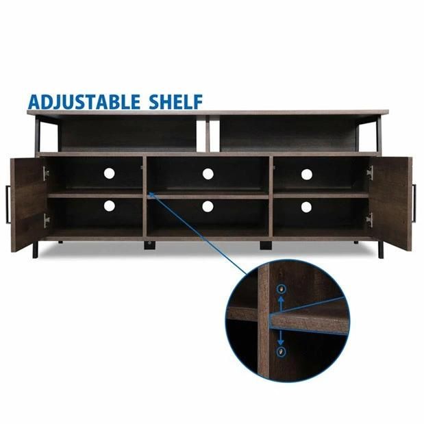 Living Room Furniture Steel Modern TV Stand Cabinet with Drawer and Shelves