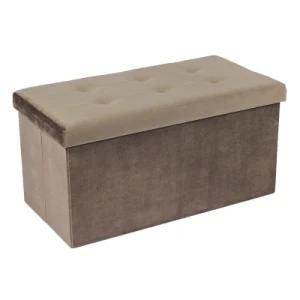 Knobby Customized Wholesale Living Room Furniture Foldable Storage Bench Velvet Stool Indoor Ottoman