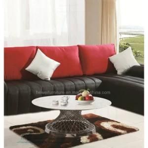 Classy Marble Top Durable Metal Base Tea Table (HW-711-1T)