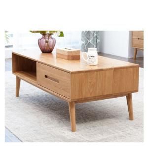 Solid Wood Tea Table Oak Coffee Table Small Family Tea Table Simple Nordic Style Living Room Furniture Environmental Protection