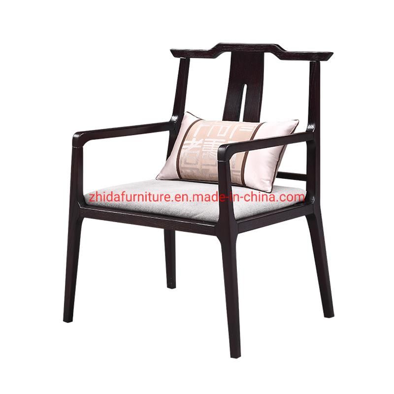 Antique Style Wooden Frame Black Wooden Reception Area Chair