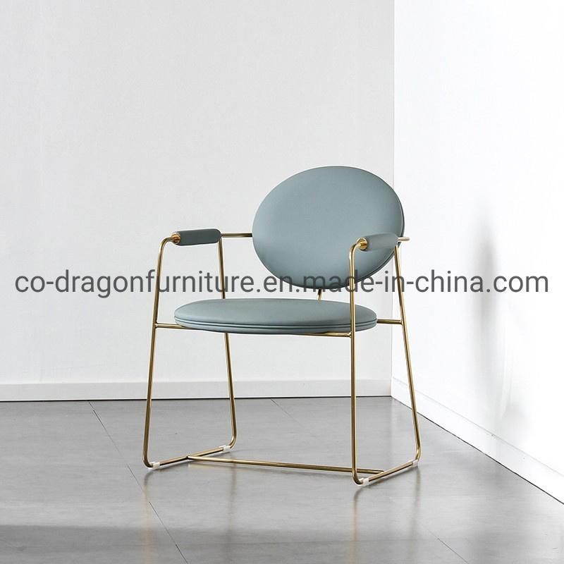 Luxury Metal Frame Leather Simple Leisure Chair for Livingroom Furniture