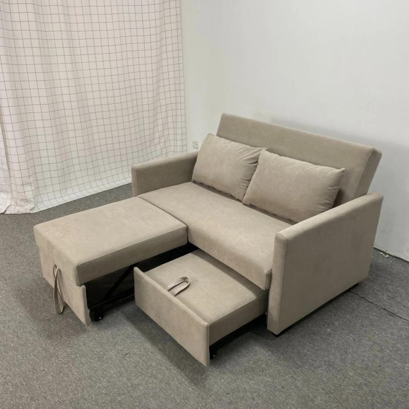 Simple Two-Seat Technology Cloth Sofa Bed Dual-Use Living Room