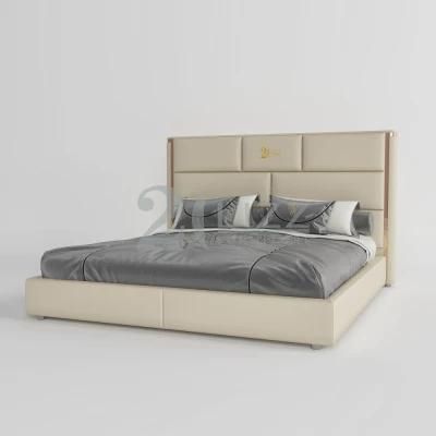 Good Quality European Upholstered Leather Bedroom Furniture Modern Italian Leather Mattress Bed