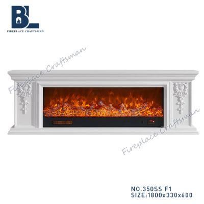 Granite Mantel Surround Remote Control Electric Stove Fireplace Heater TV Stand