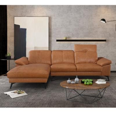 Sunlink High Quality Leather Settee Sofa with High Metal Legs Home Living Room Furniture Sofa