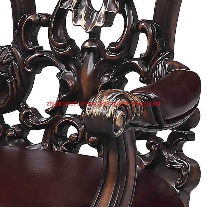 Antique Carved Living Room Home Chair for Hotel Lobby Area