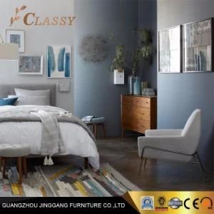 Metal Frame Furniture in Bronze Finish Blue Color Leisure Chair