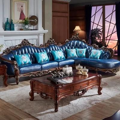 Wood Corner Leather Sofa From Chinese Sofa Furniture Factory
