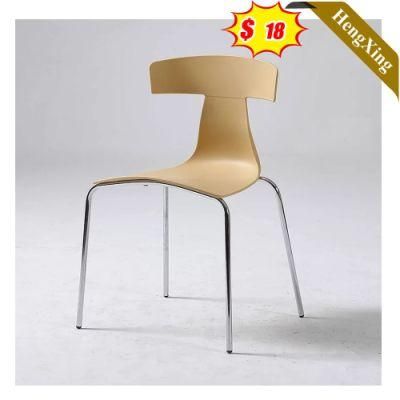 Hot Sale Stackable Office New Design Armless Conference Dining Furniture Metal Leg Plastic Chair