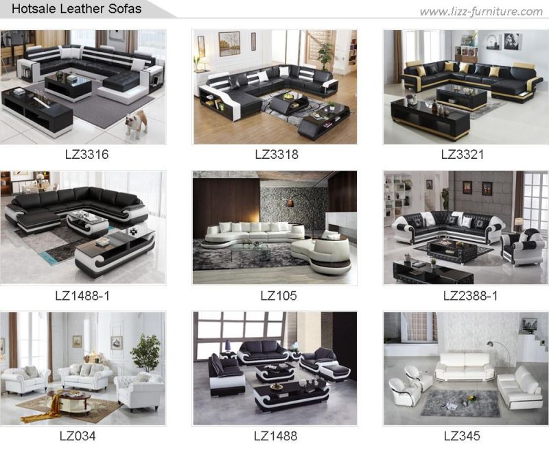 Fashionable Modern European Design Classic Leather Leisure Sectional Sofa