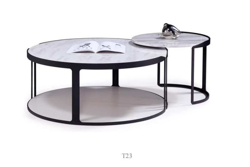 Modern Stone Coffee Table Set Center Table Set Living Room