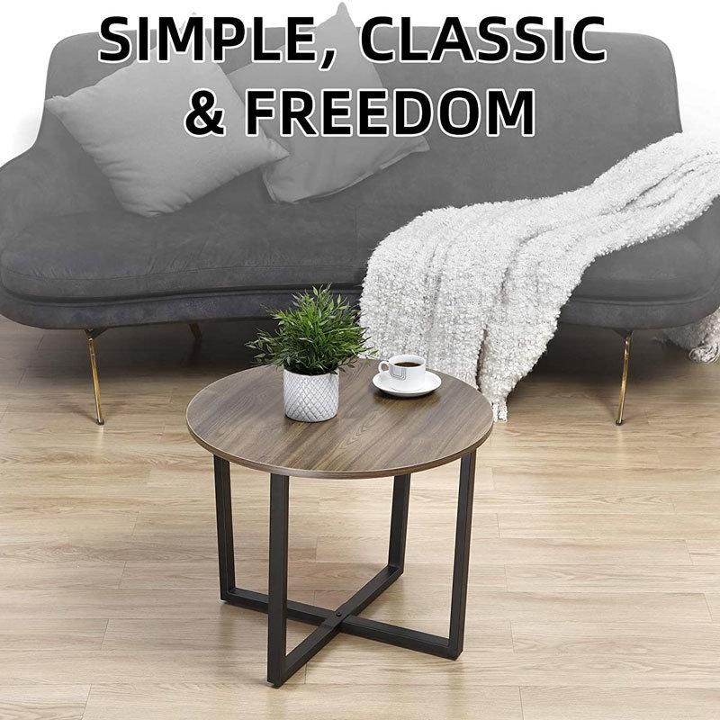Round and Stable Metal Frame Coffee Table Living Room Furniture