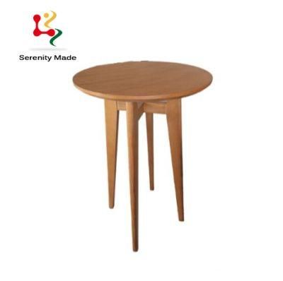 Nordic Style Home Furniture Restaurant Hotel Lounge Coffee Shop Cafe Wood Round Coffee Side End Table with Four Legs