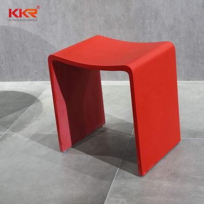 Black Solid Surface Chair Bathroom Seat Resin Stone Modern Shower Stool