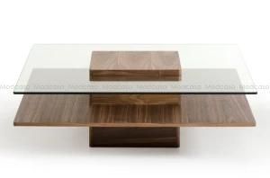Pomotional Square Glass &amp; Wood Jesper Coffee Table
