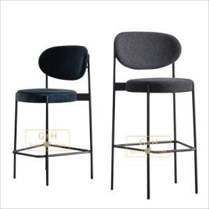 Metal Bar Furniture Fabric Seat Bar High Stool