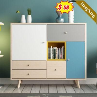 Creative Mixed Color Classic Style Wooden Modern Office Living Room Furniture Storage Drawers Cabinet