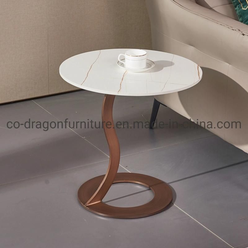 Luxury Wholesale Home Furniture Steel Side Table with Marble Top