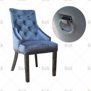 Eden Button Back Crushed Velvet Dining Chair Silver with Kd Leg