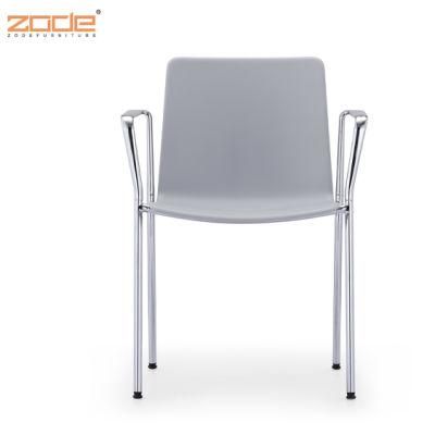 Zode Modern Home/Living Room/Office Furniture Hot Sale China Wholesale New Plastic Chair Armrest Stackable Dining Chair